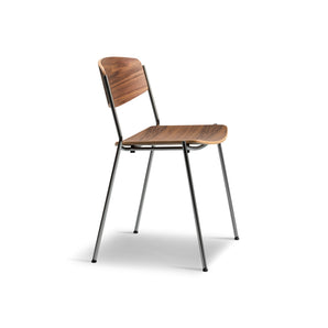 Lynderup 3080 Dining Chair - Chrome/Walnut