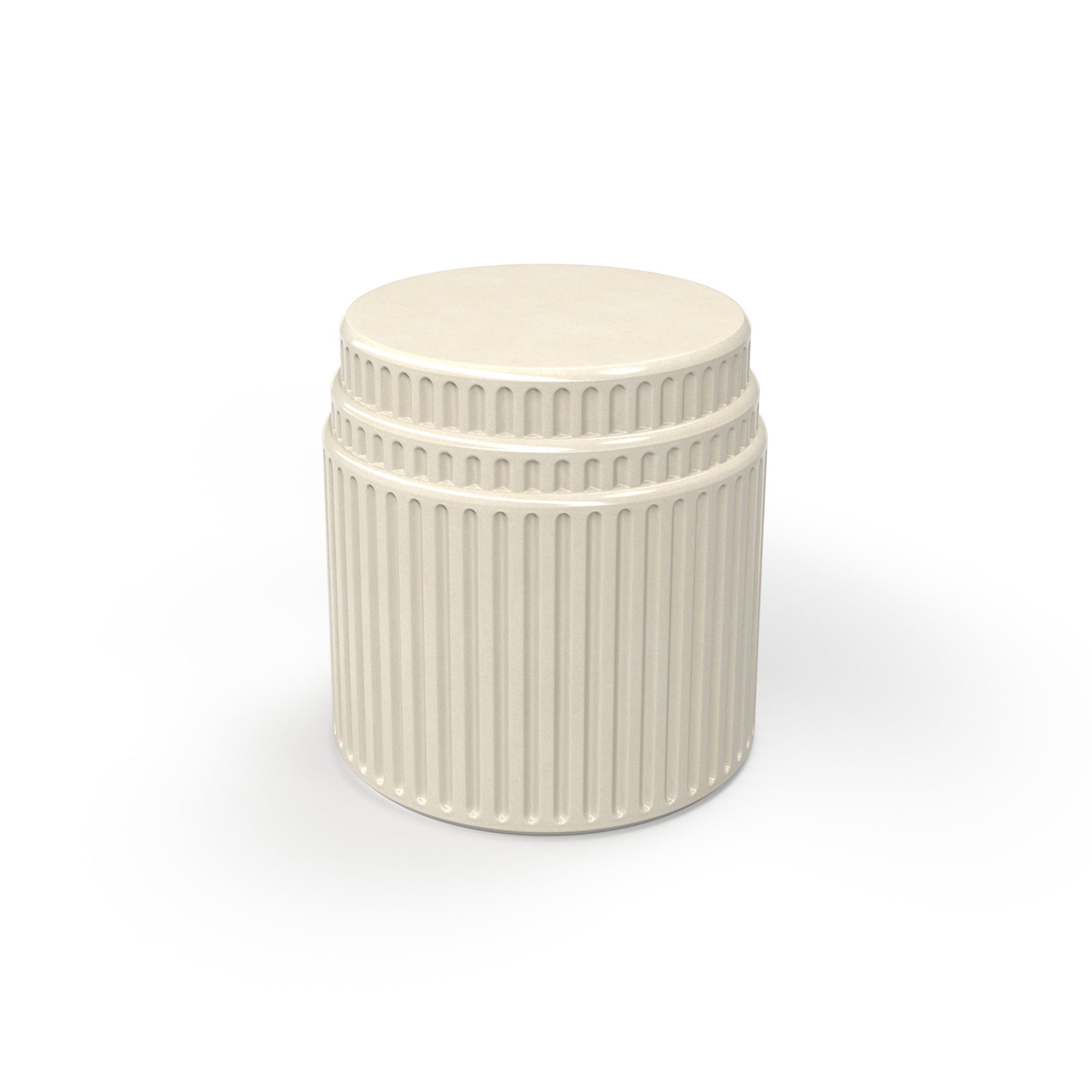 Kolos TS 08 Side Table - Glazed Cream Ceramic-1