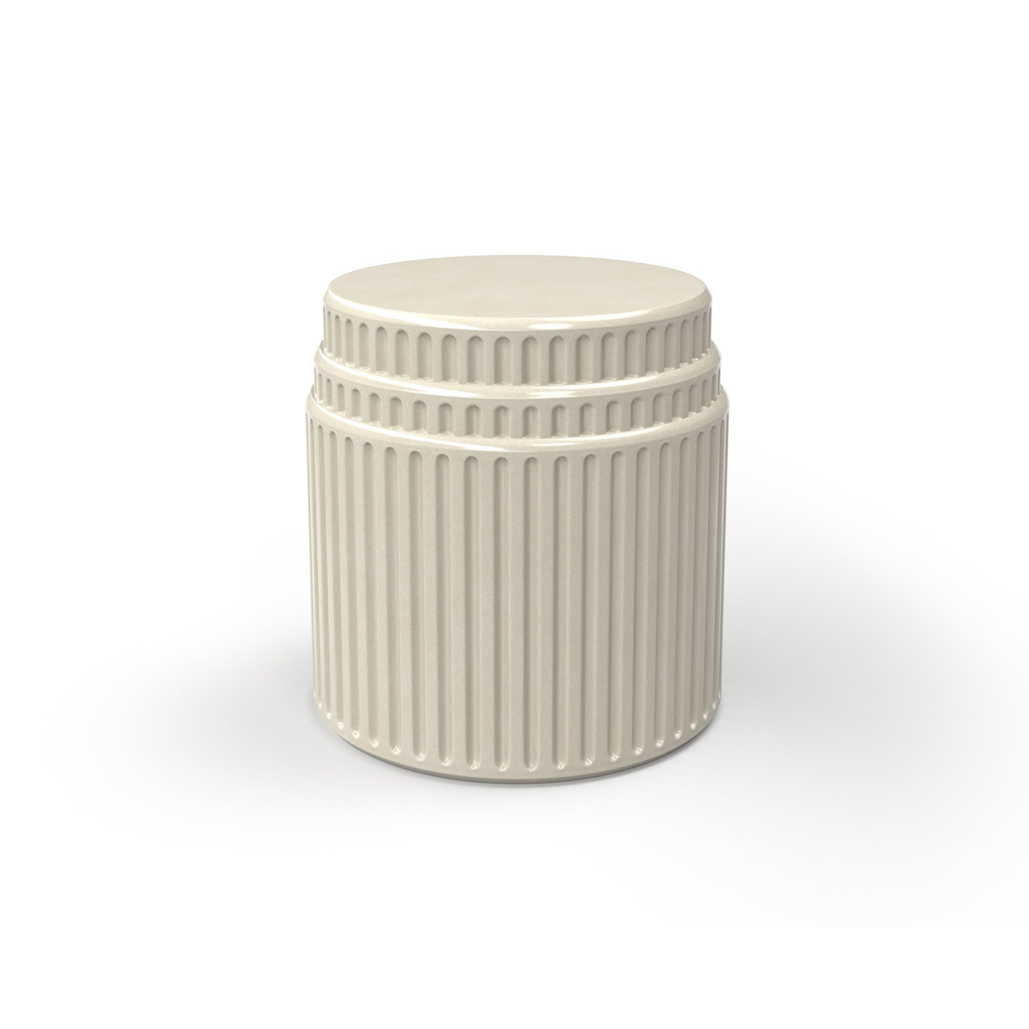 Kolos TS 08 Side Table - Glazed Cream Ceramic-2