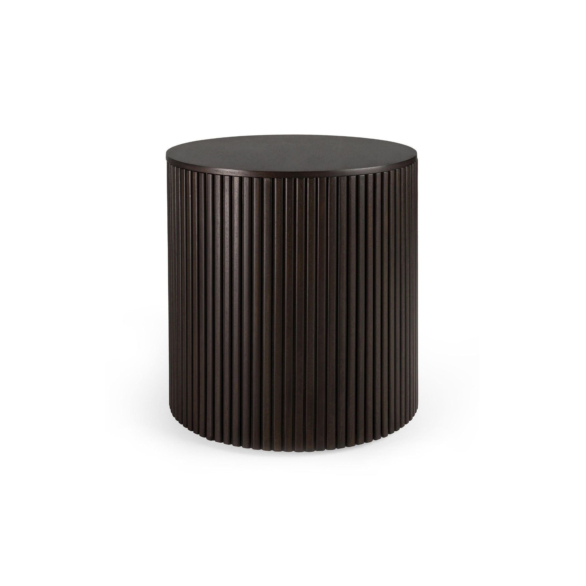 Roller Max 35003 Round Side Table - Varnished Mahogany Dark Brown-1