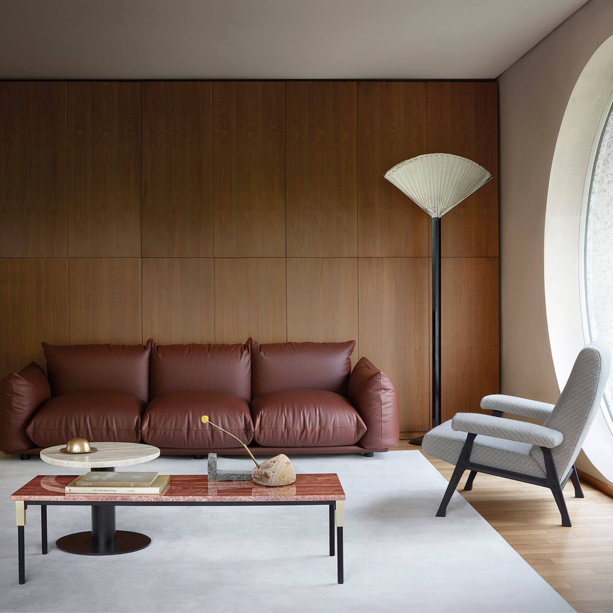 Match 3351/T Coffee Table - Travertino Rosso