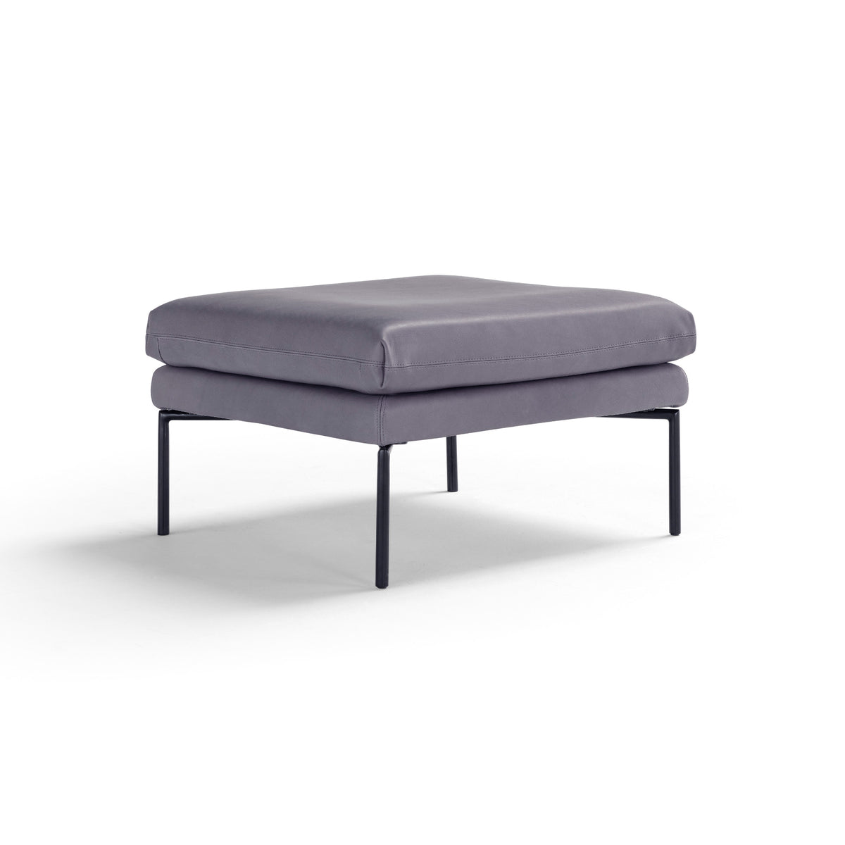 Mavis Pouf & Ottoman – 70x45 / Metal (Ral 9005) / Leather (Nubes 007)-1
