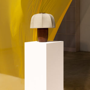 Meduza Table Lamp - Large/Walnut/Fabric (San 230)
