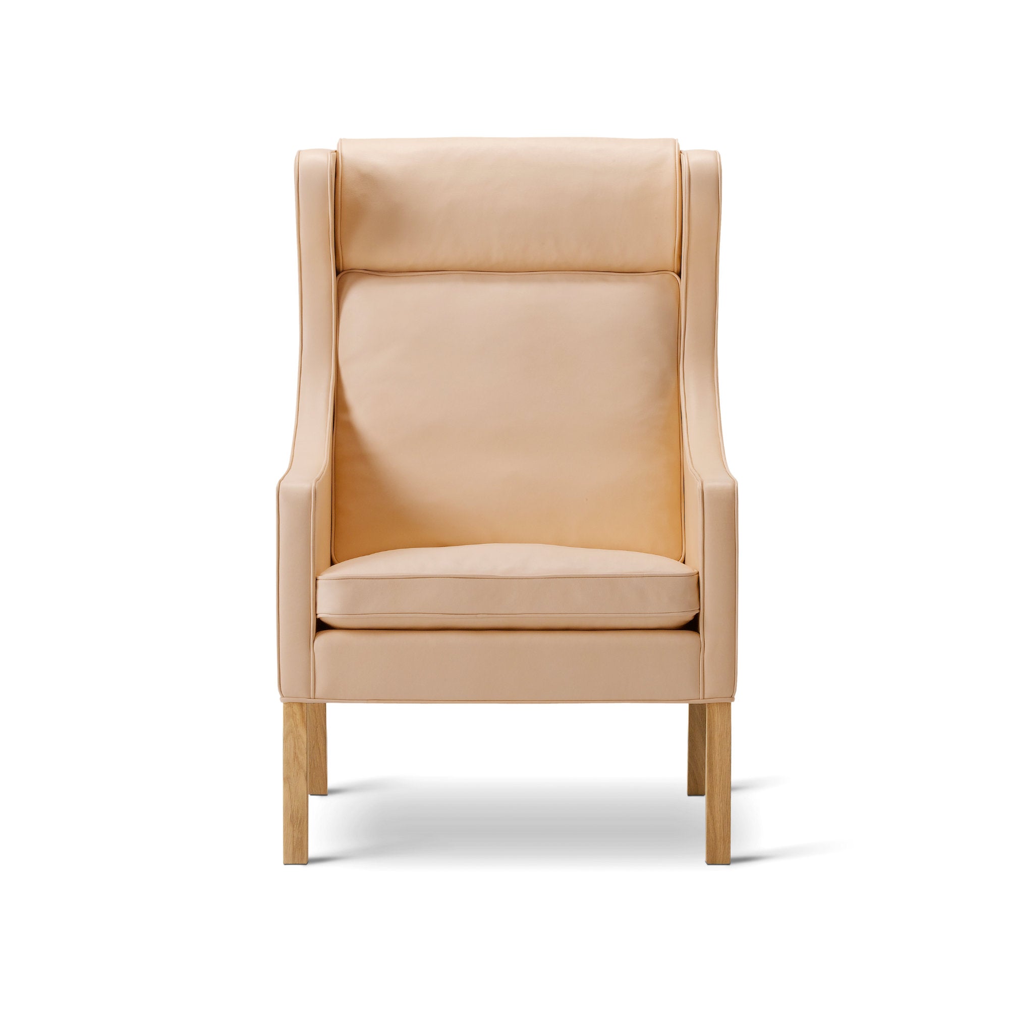 Mogensen 2204 Wing Armchair - Oak Soap/Leather 4 (Vegeta 90)-2
