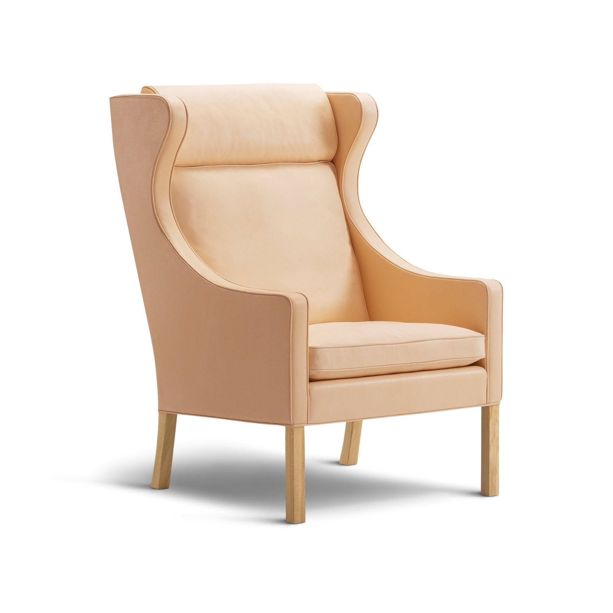 Mogensen 2204 Wing Armchair - Oak Soap/Leather 4 (Vegeta 90)-1