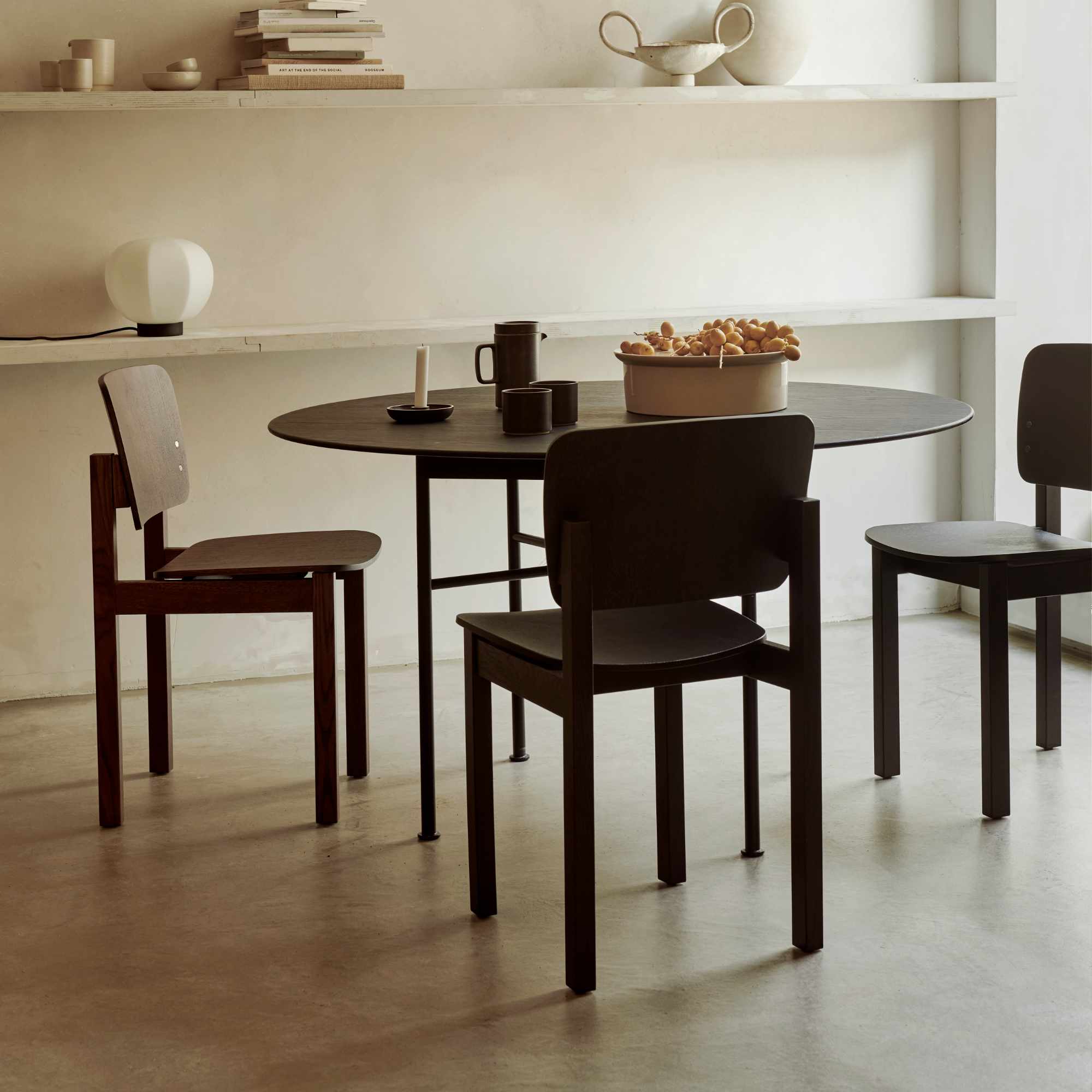 Mono Wooden Base Dining Chair - Smoked Stained Oak-4