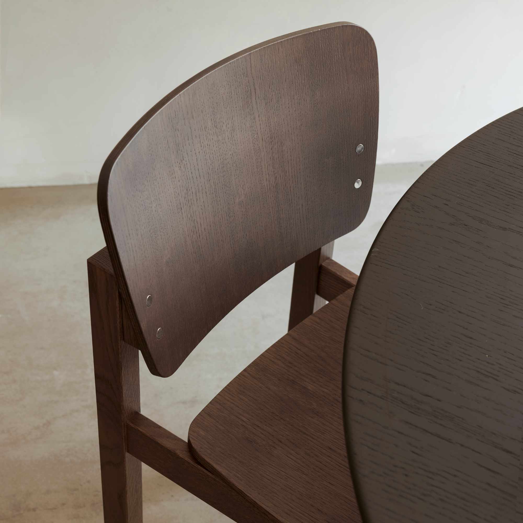 Mono Wooden Base Dining Chair - Smoked Stained Oak-3