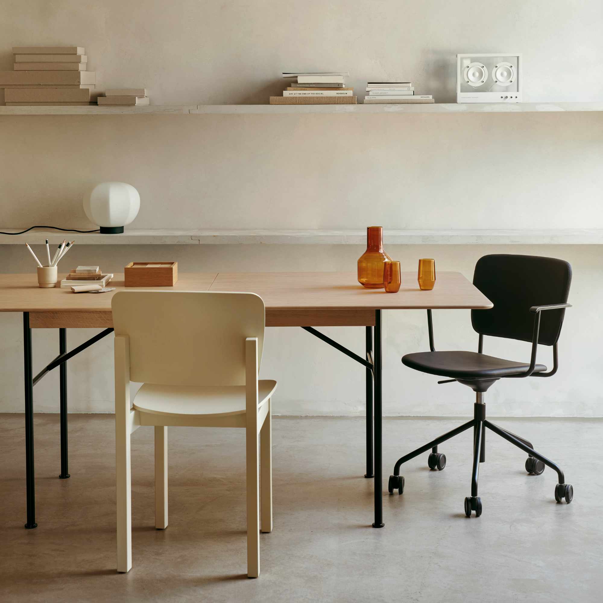 Mono Wooden Base Dining Chair - Smoked Stained Oak