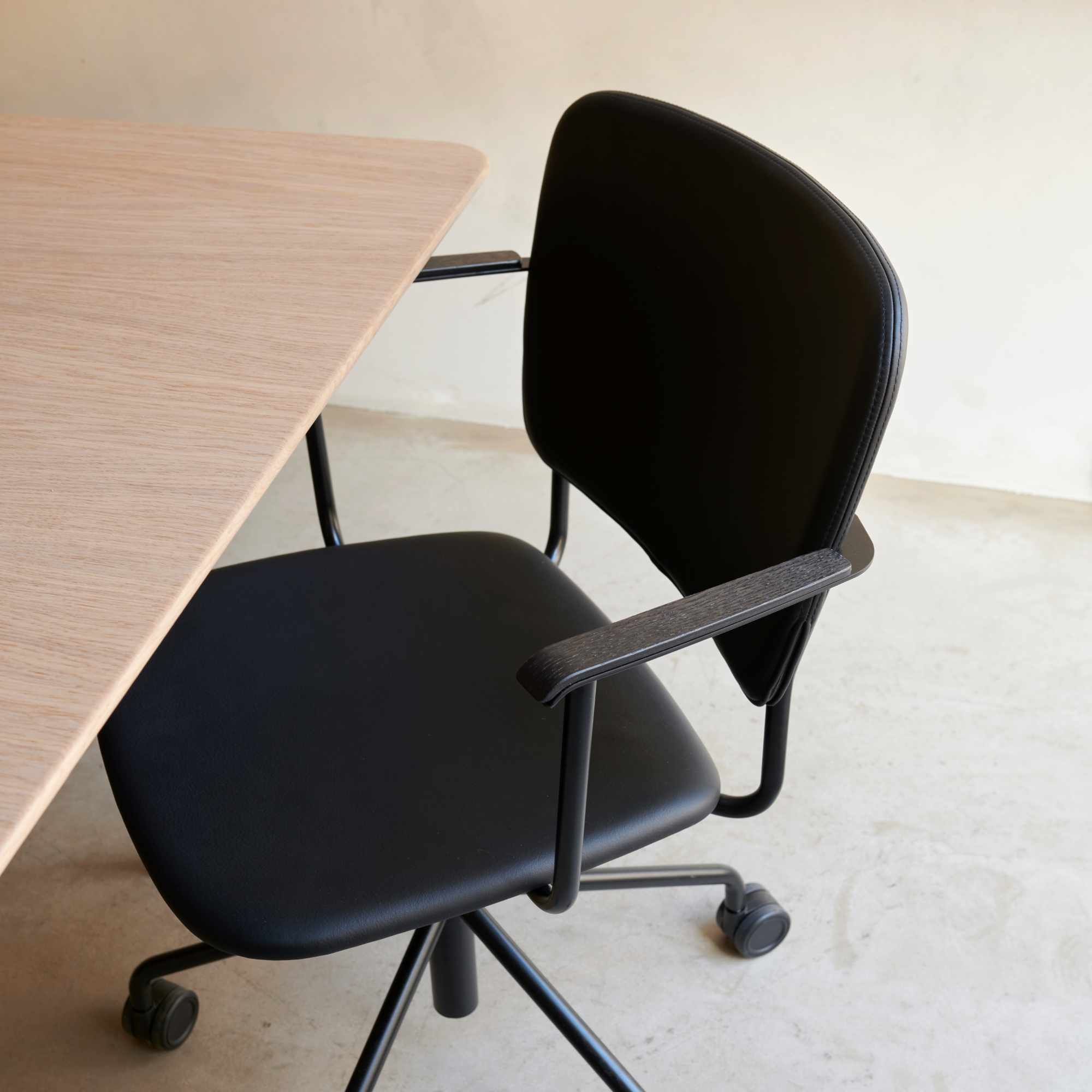 Mono Swivel Base Adjustable Chair - Black Stained Oak-3