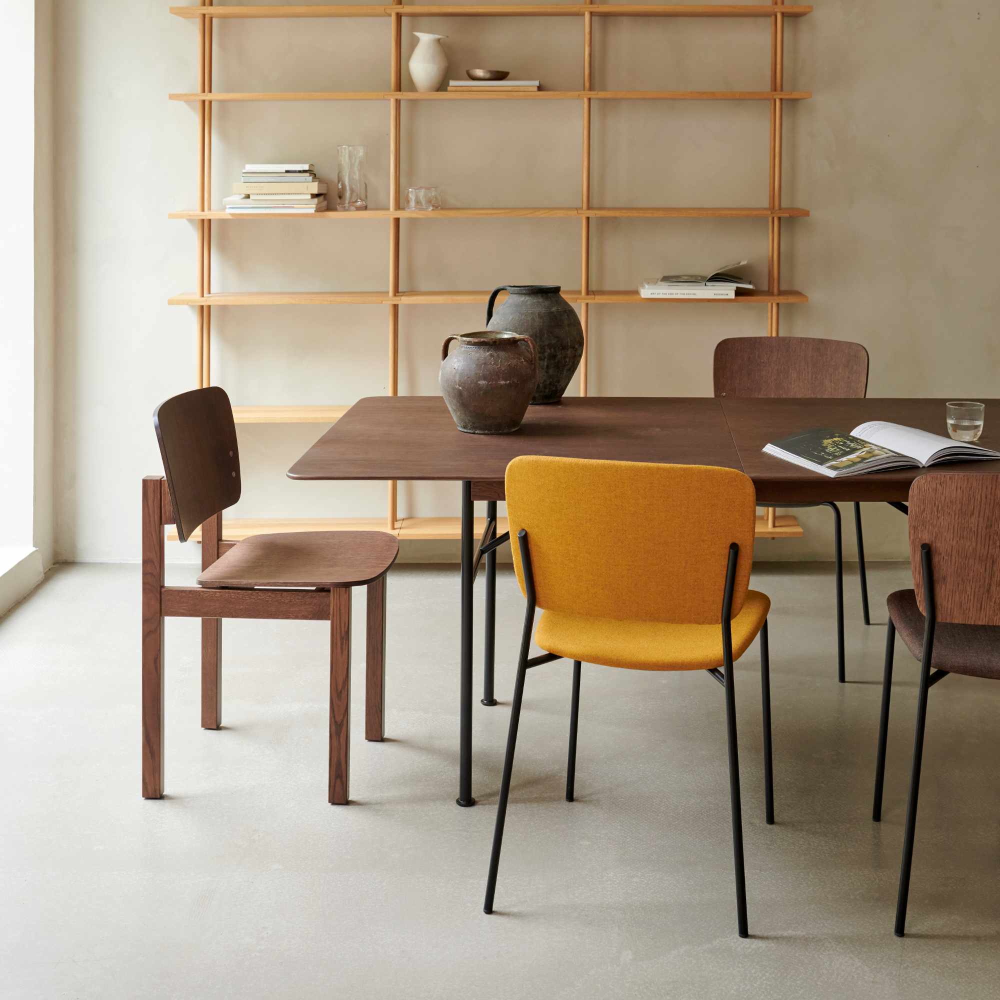 Mono Metal Base Dining Chair - Lacquered Oak-2