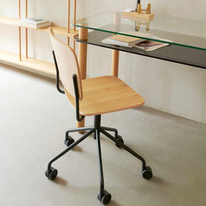 Mono Swivel Base Adjustable Chair - Black Stained Oak