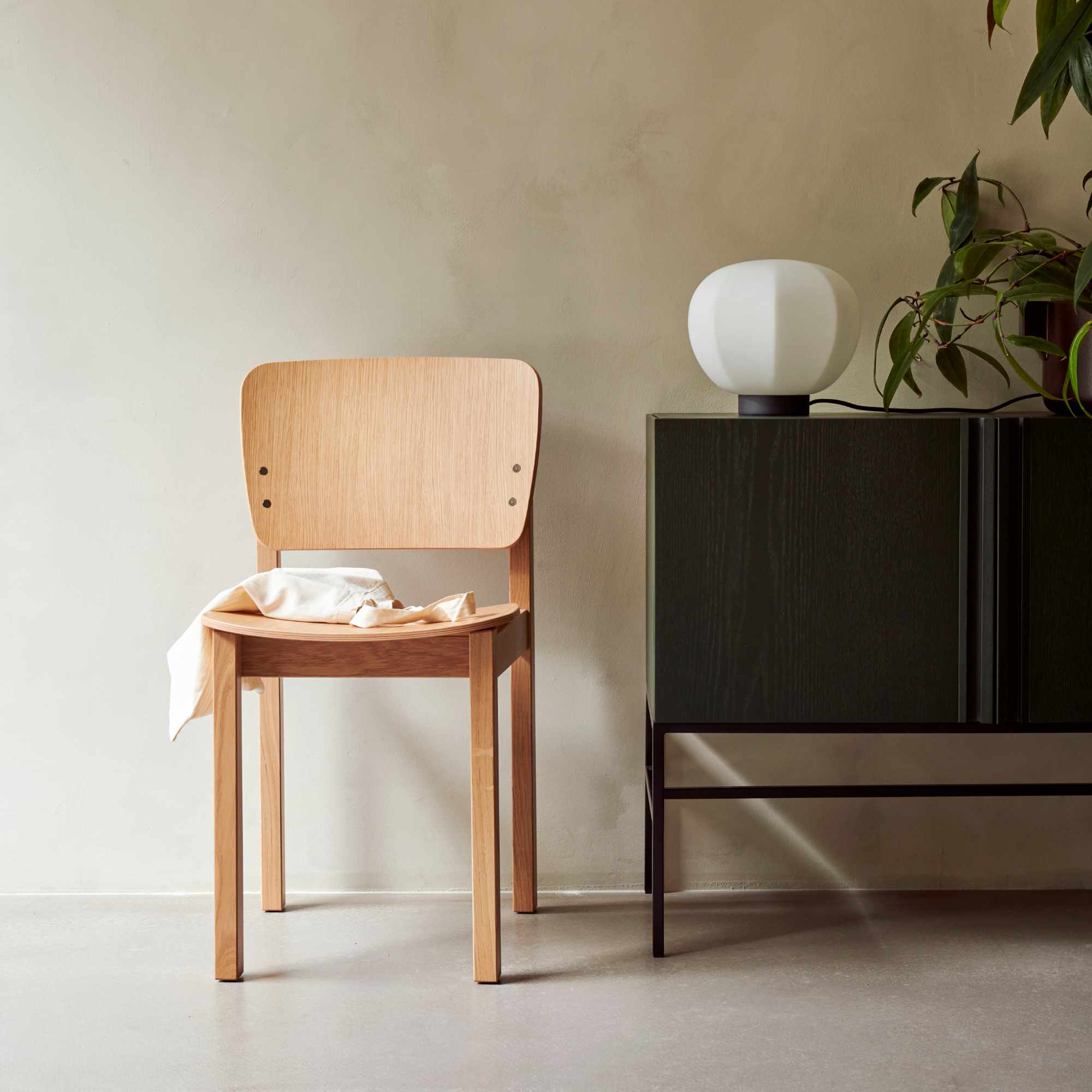 Mono Wooden Base Dining Chair - Pearl White Stained Oak-4