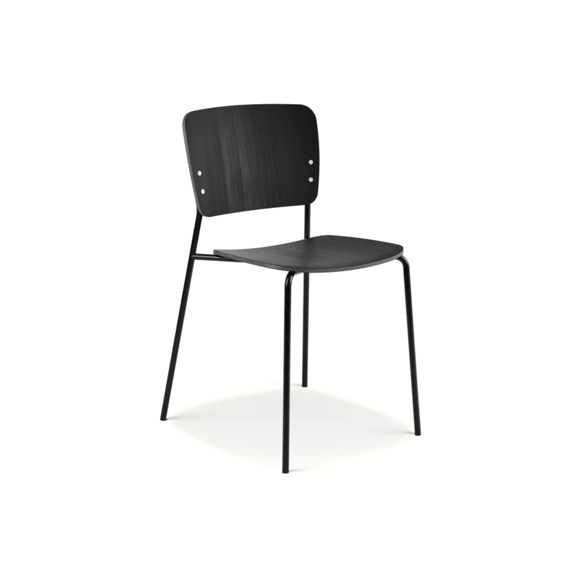 Mono Metal Base Dining Chair - Black Stained Oak-1