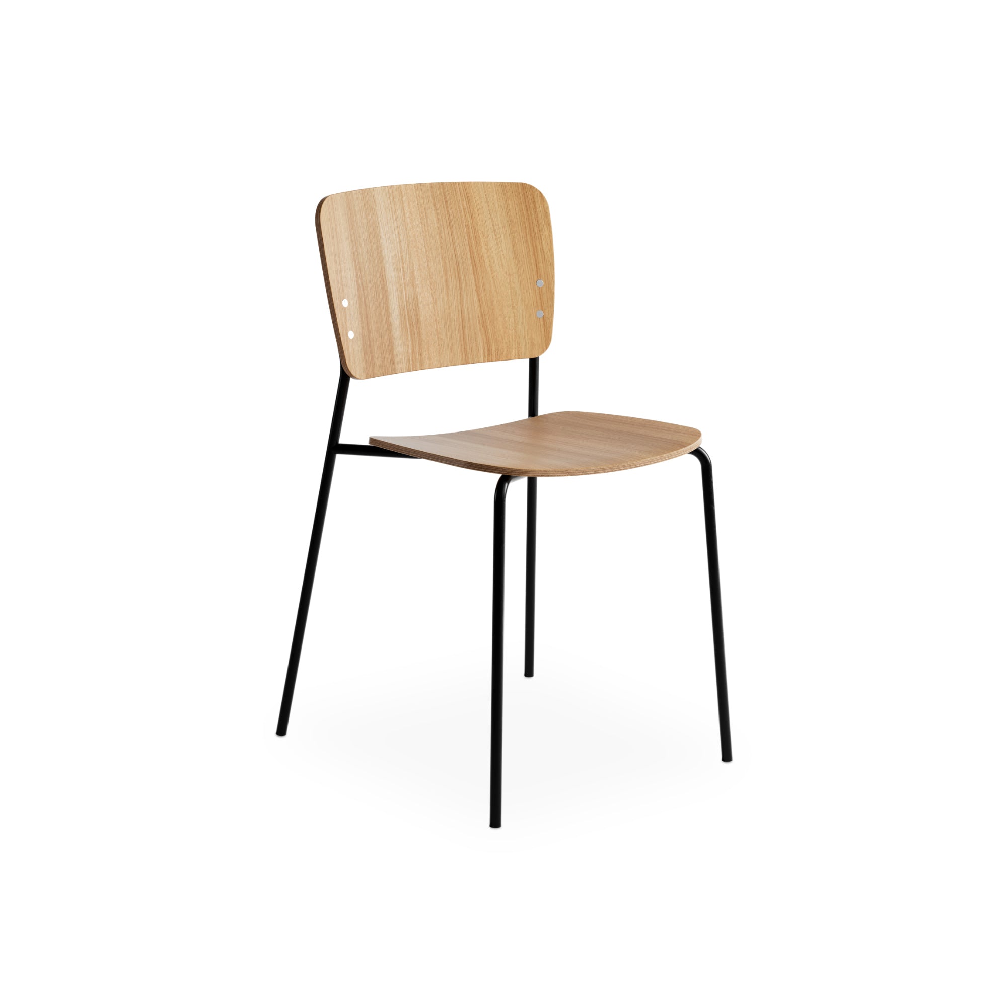 Mono Metal Base Dining Chair - Lacquered Oak-1