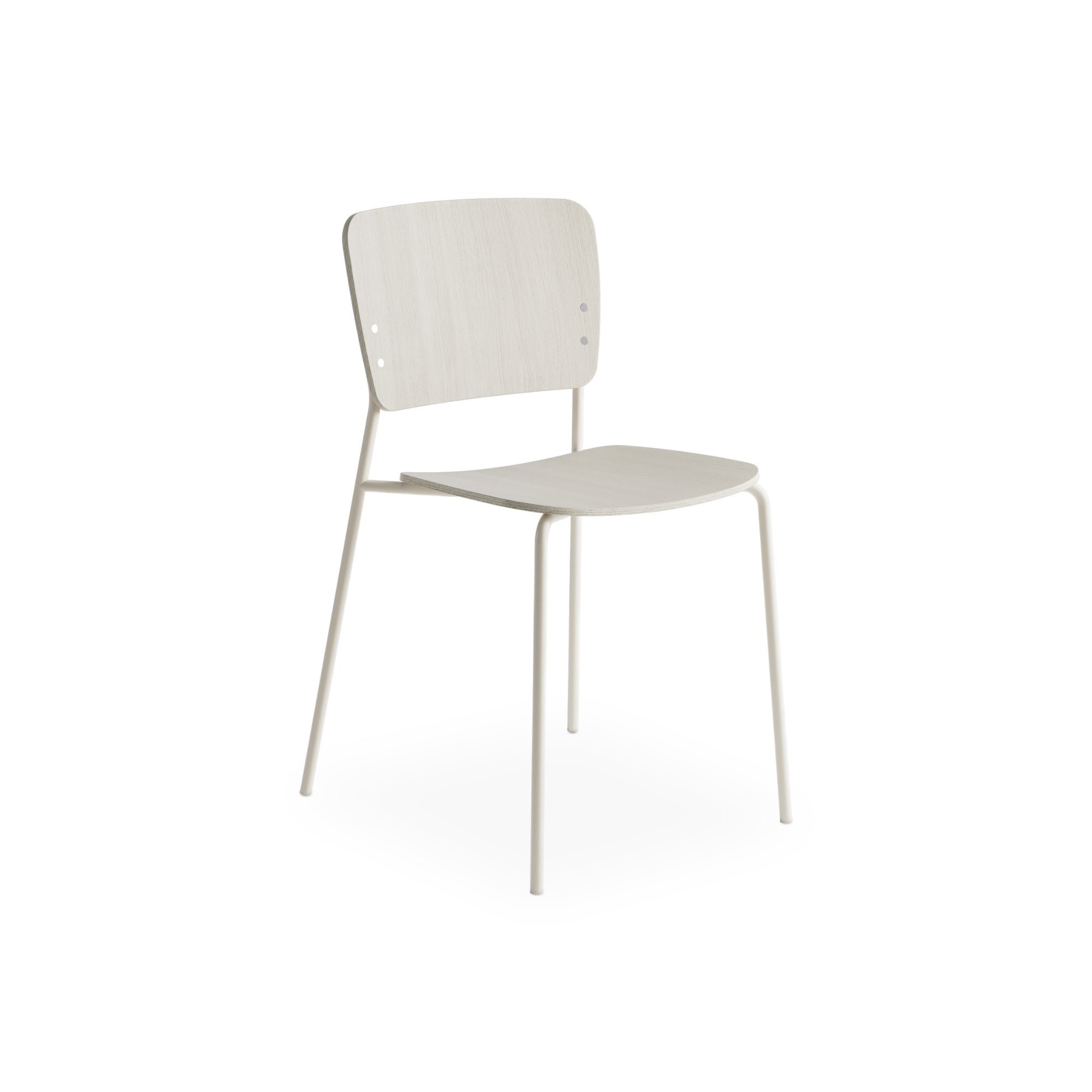 Mono Metal Base Dining Chair - Pearl White Stained Oak-1