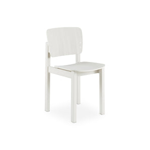 Mono Wooden Base Dining Chair - Pearl White Stained Oak