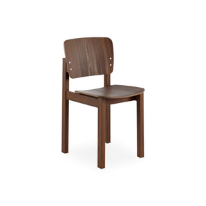 Mono Wooden Base Dining Chair - Smoked Stained Oak