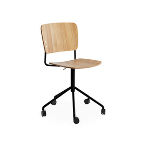 Mono Swivel Base Adjustable Chair - Lacquered Oak
