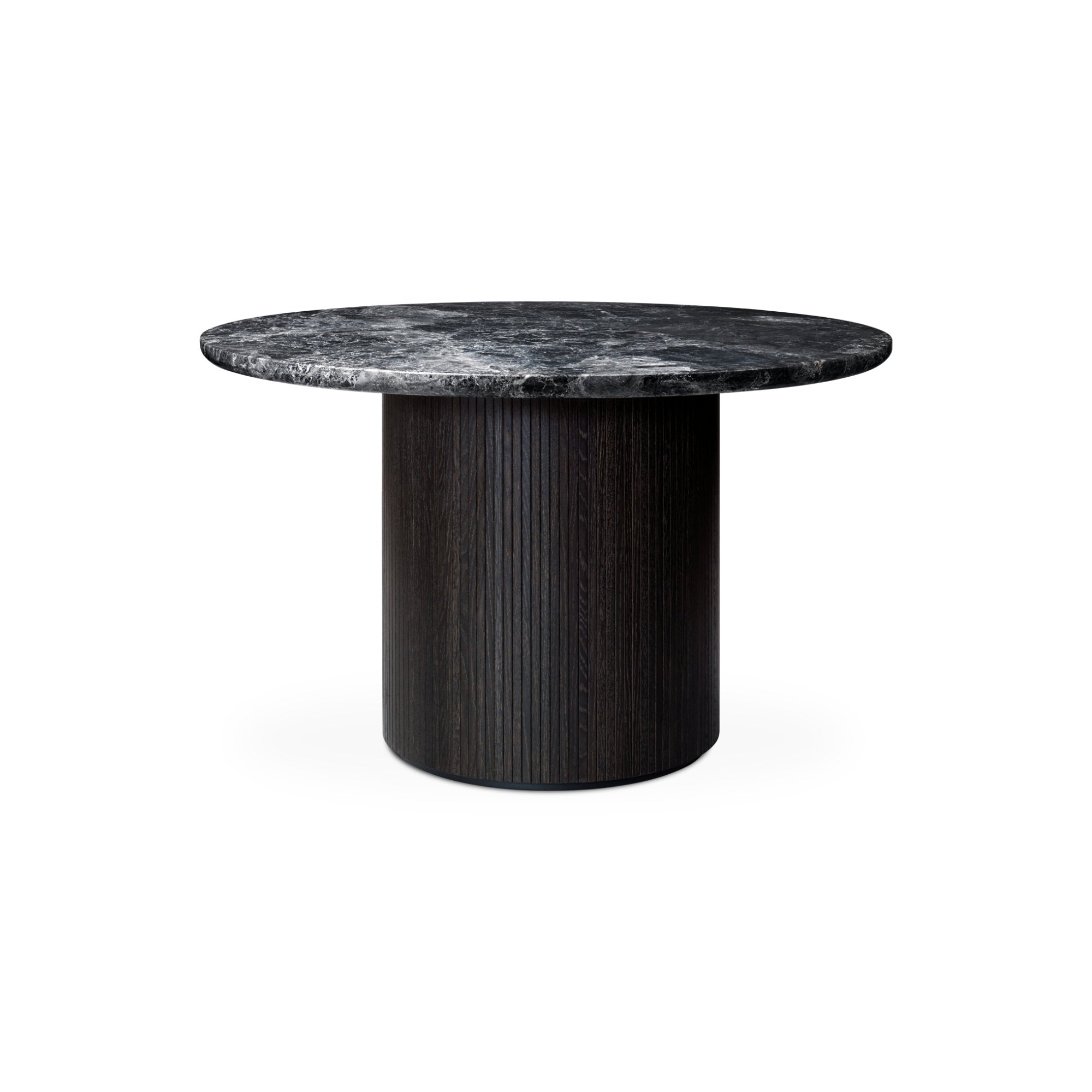Moon 10014394 Round Dining Table - Brown/Black/Grey Emperador Marble
