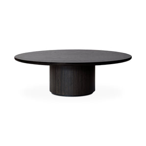 طاولة القهوة Moon 10048252 - قشرة خشبية ملونة باللون البني/الأسود ومطلية بطبقة من خشب البلوط