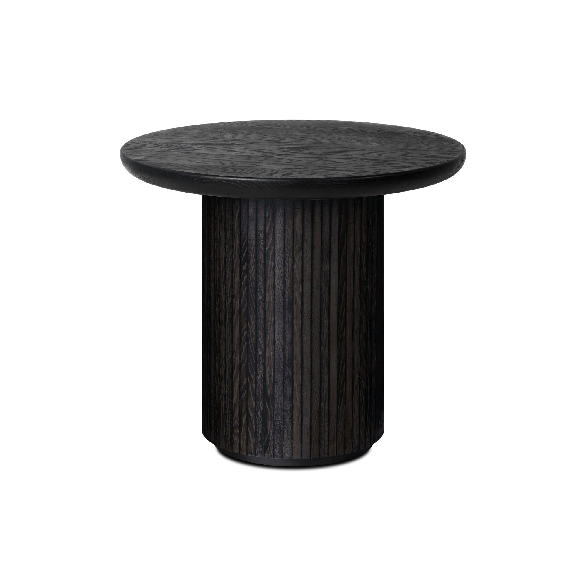 Moon 10052571 Round Side Table - Brown/Black Stained Veneer Oak Lacquered-1