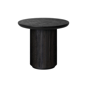 Moon 10052571 Round Side Table - Brown/Black Stained Veneer Oak Lacquered