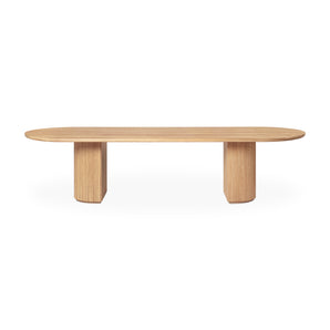 طاولة طعام بيضاوية الشكل من مون 10100603 - من خشب البلوط الصلب ومطلية بالزيت