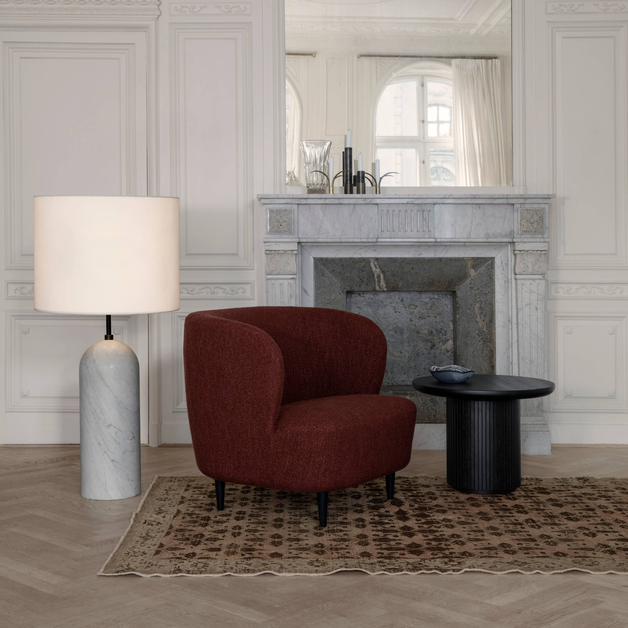 Moon 10052571 Round Side Table - Brown/Black Stained Veneer Oak Lacquered-2