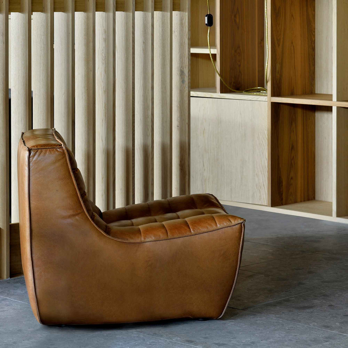 N701 20082 Armchair - Leather (Old Saddle)-2