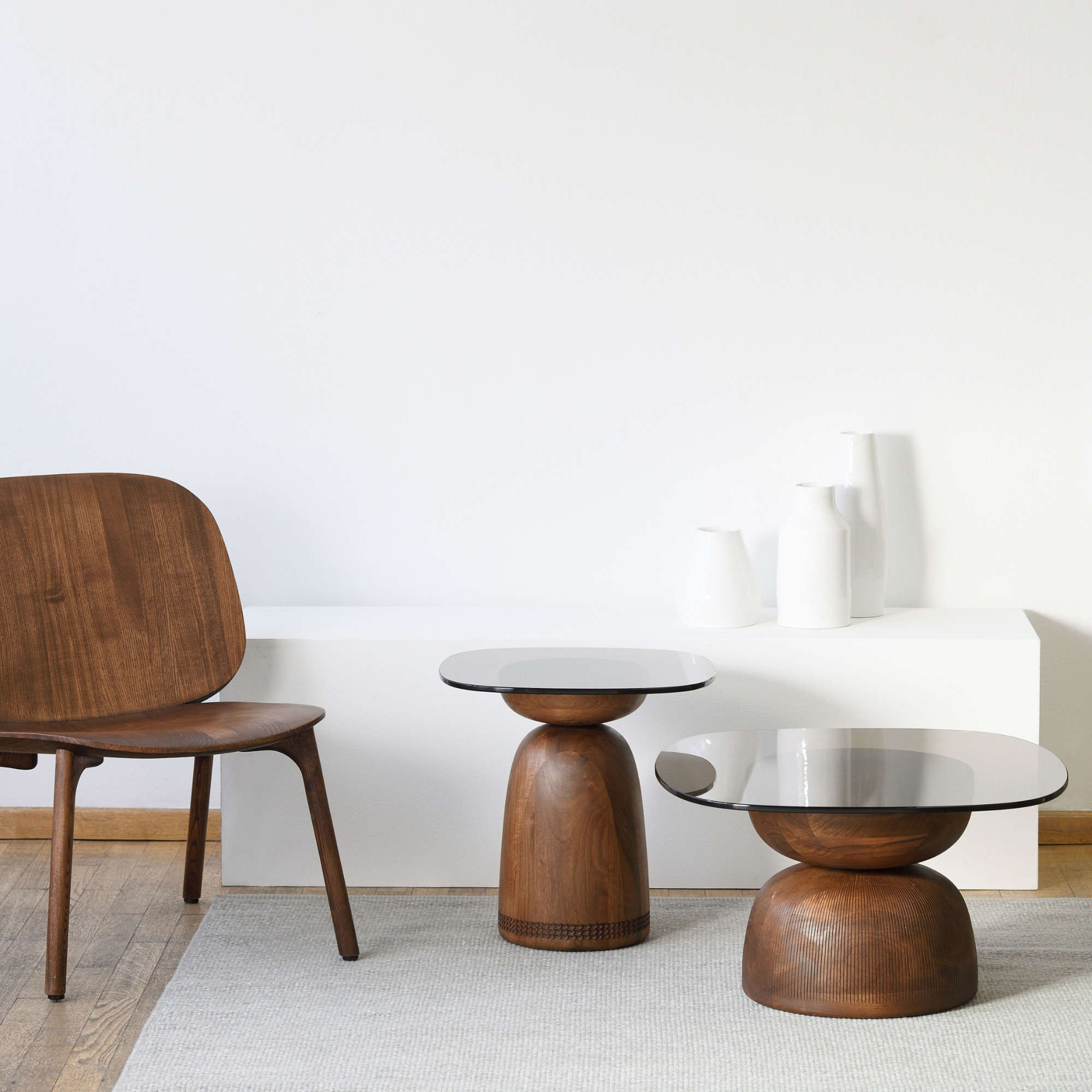 Nera Low Side Table - Walnut OIl