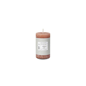 No1 Rustic Pillar Unscented Candle - Coral Haze - Small (10 cm)