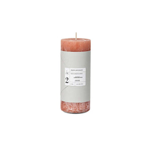 No2 Rustic Pillar Unscented Candle - Coral Haze - Medium (14 cm)