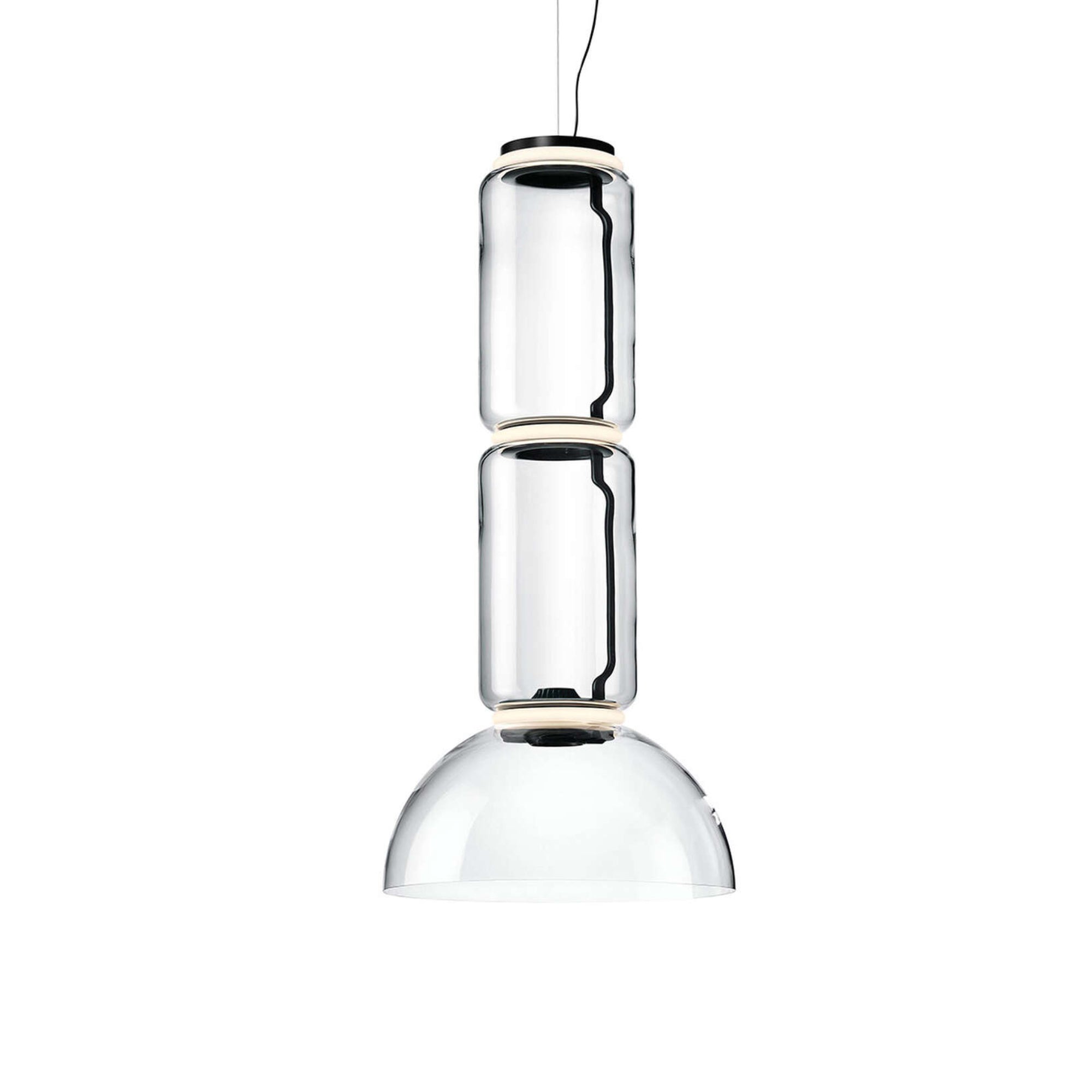 Noctambule 2 Low Cylinder Bowl Pendant lamp - Black-1