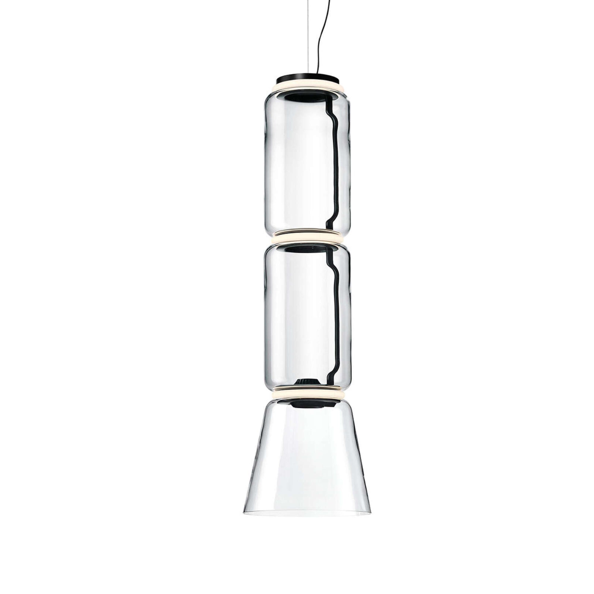 Noctambule 2 Low Cylinder Cone Pendant Lamp - Black