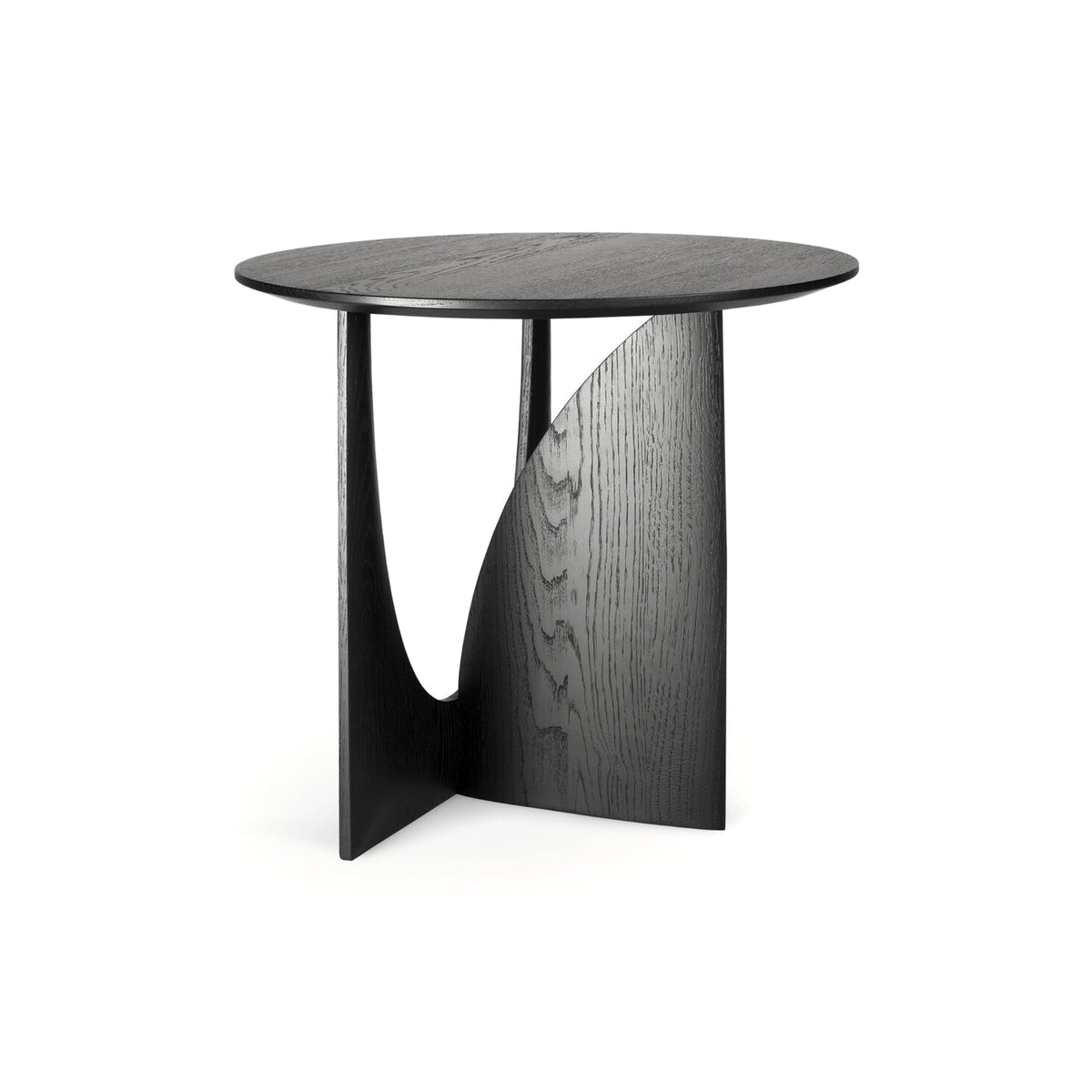Geometric 50536 Side Table - Varnished Oak Black-1