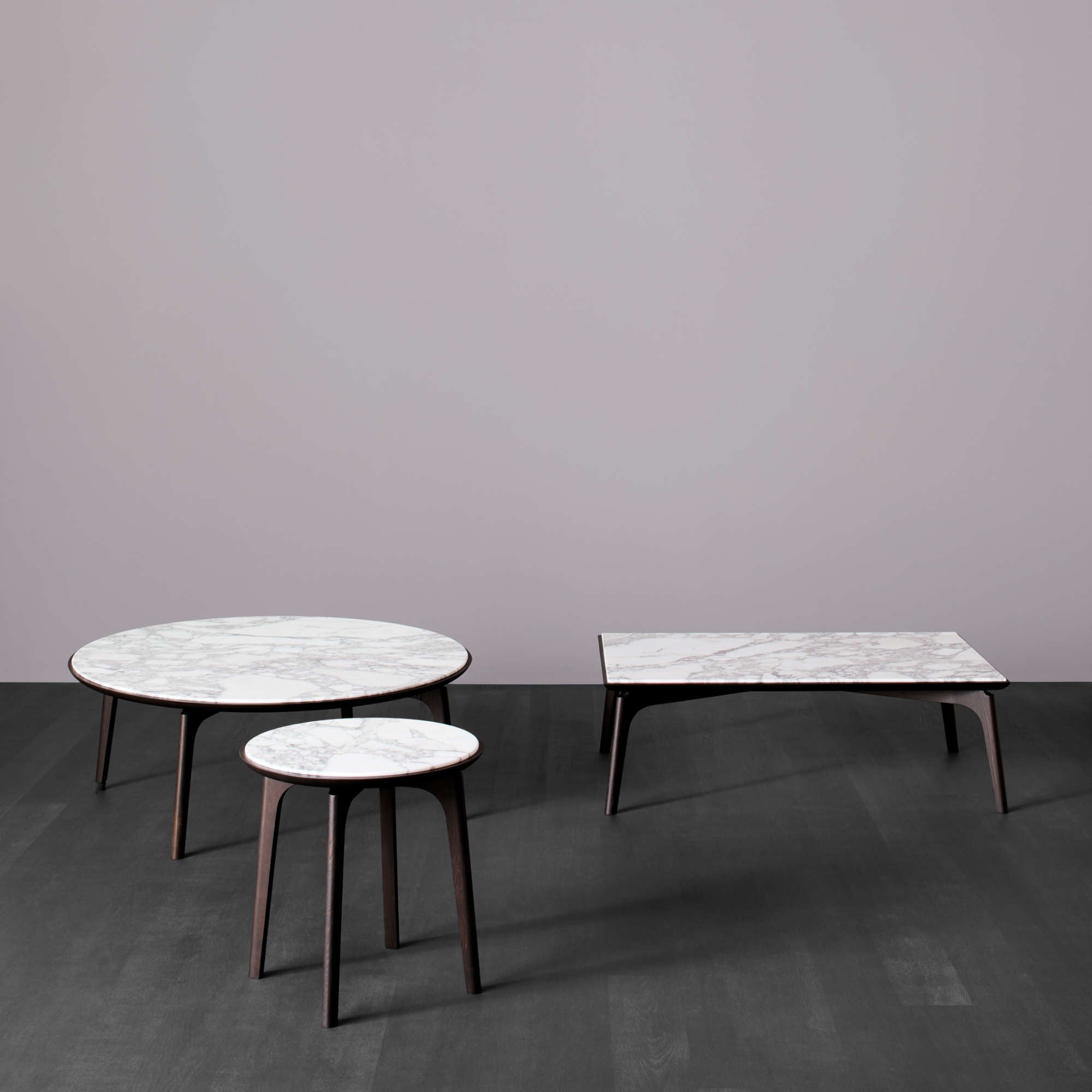 Olga T534 Side Table - Walnut/Calacatta Marble-3