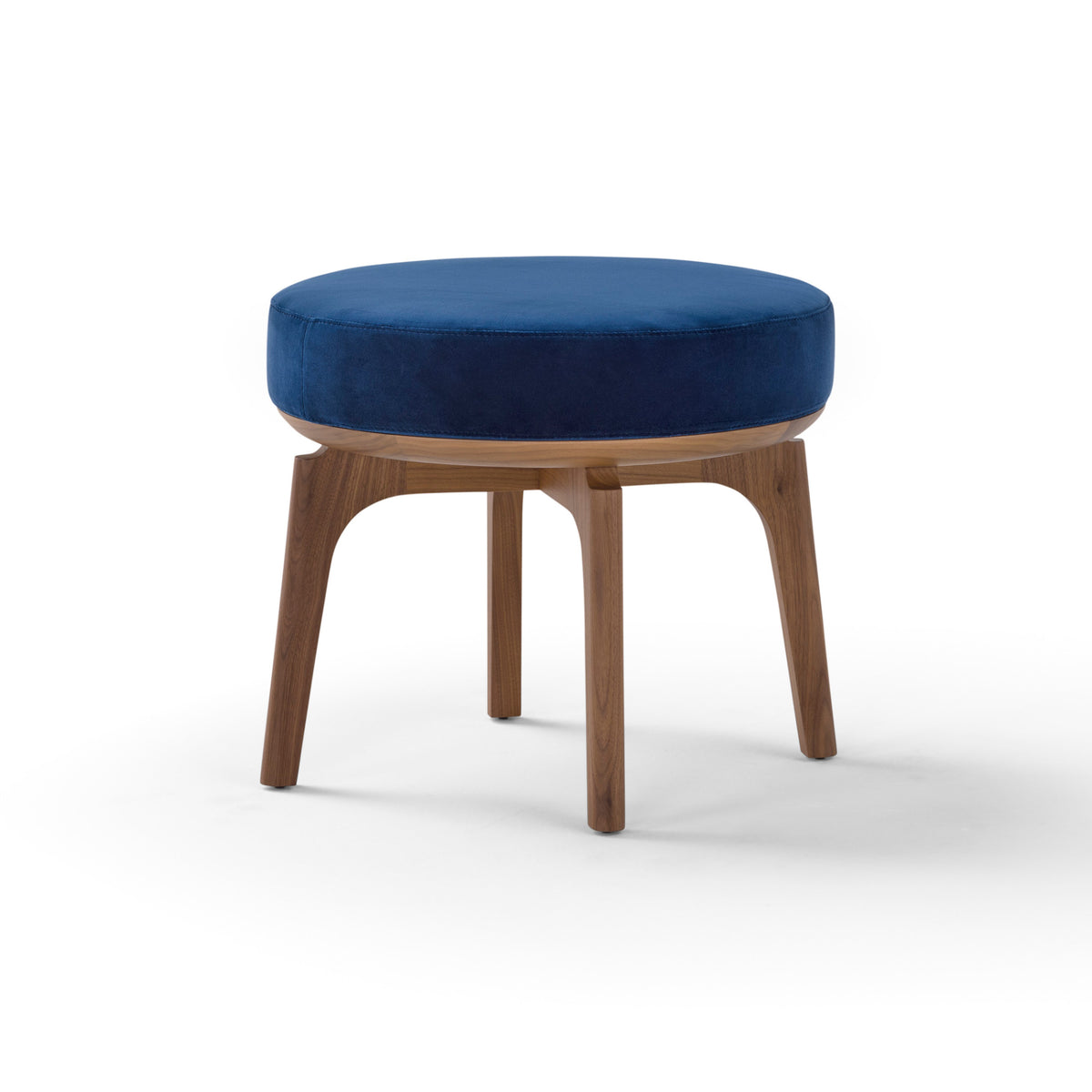 Olga Pouf & Ottoman – 55x44 / Wood (Canaletto Walnut) / Velvet (Nobilis 25)-1