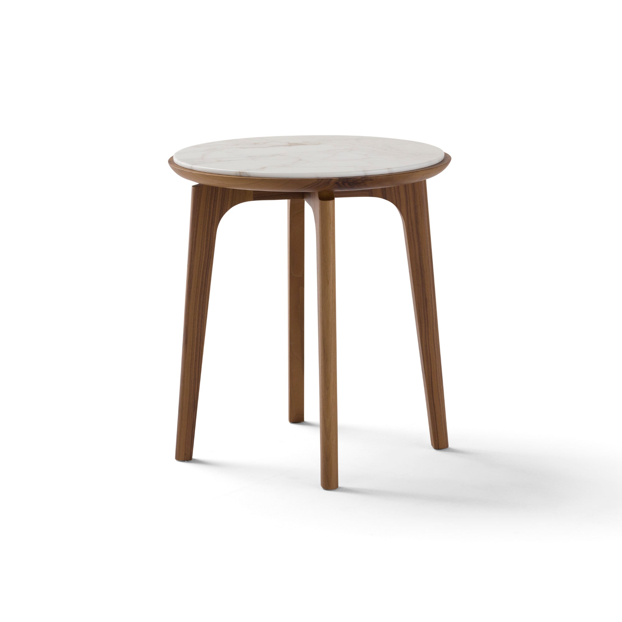 Olga T534 Side Table - Walnut/Calacatta Marble