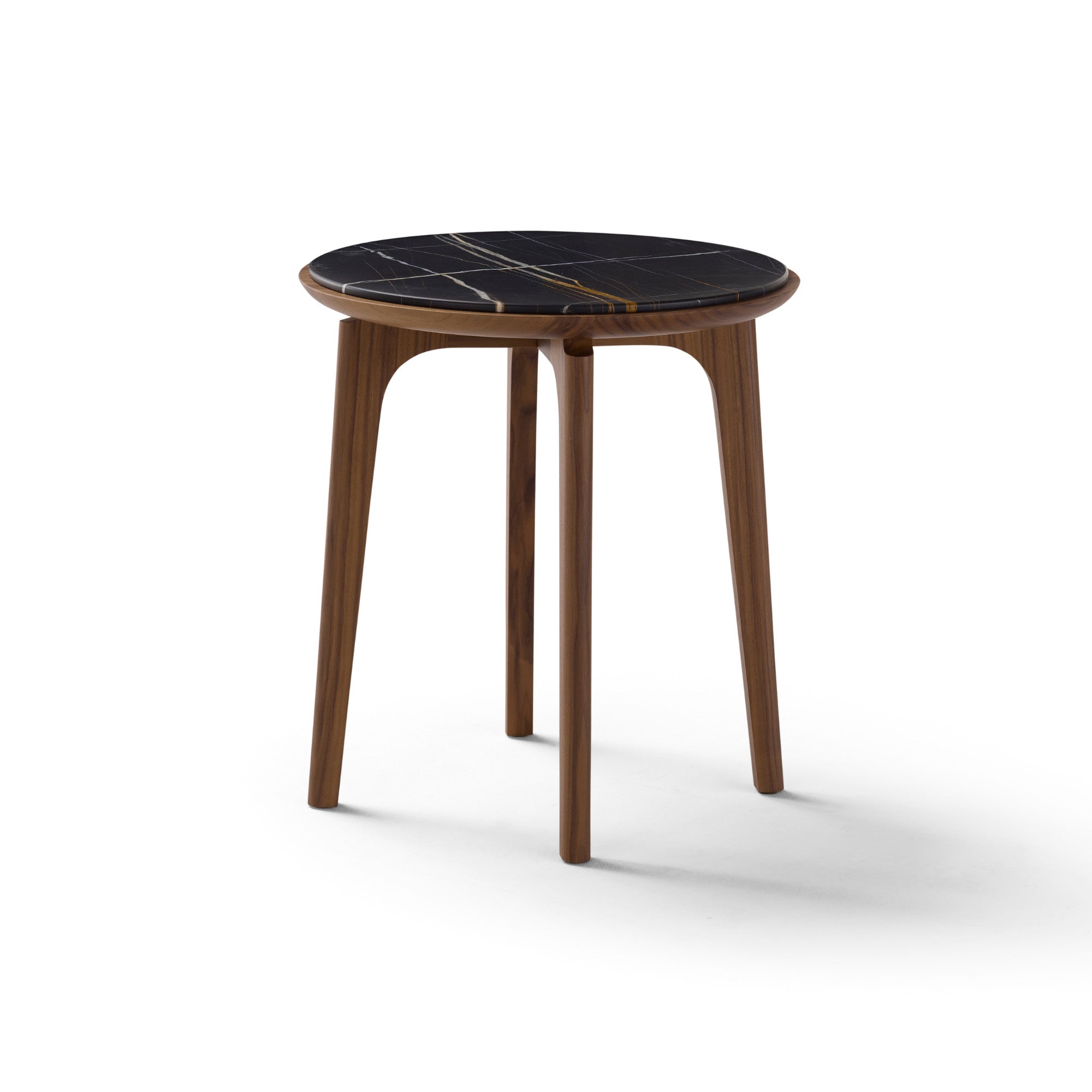 Olga T534 Side Table - Walnut/Sahara Noir Marble-1