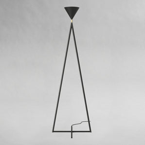 One Cone Cross Base Floor Lamp - Black