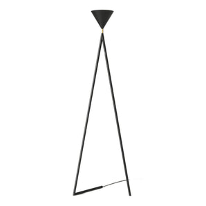 One Cone Slanted Base Floor Lamp - Black