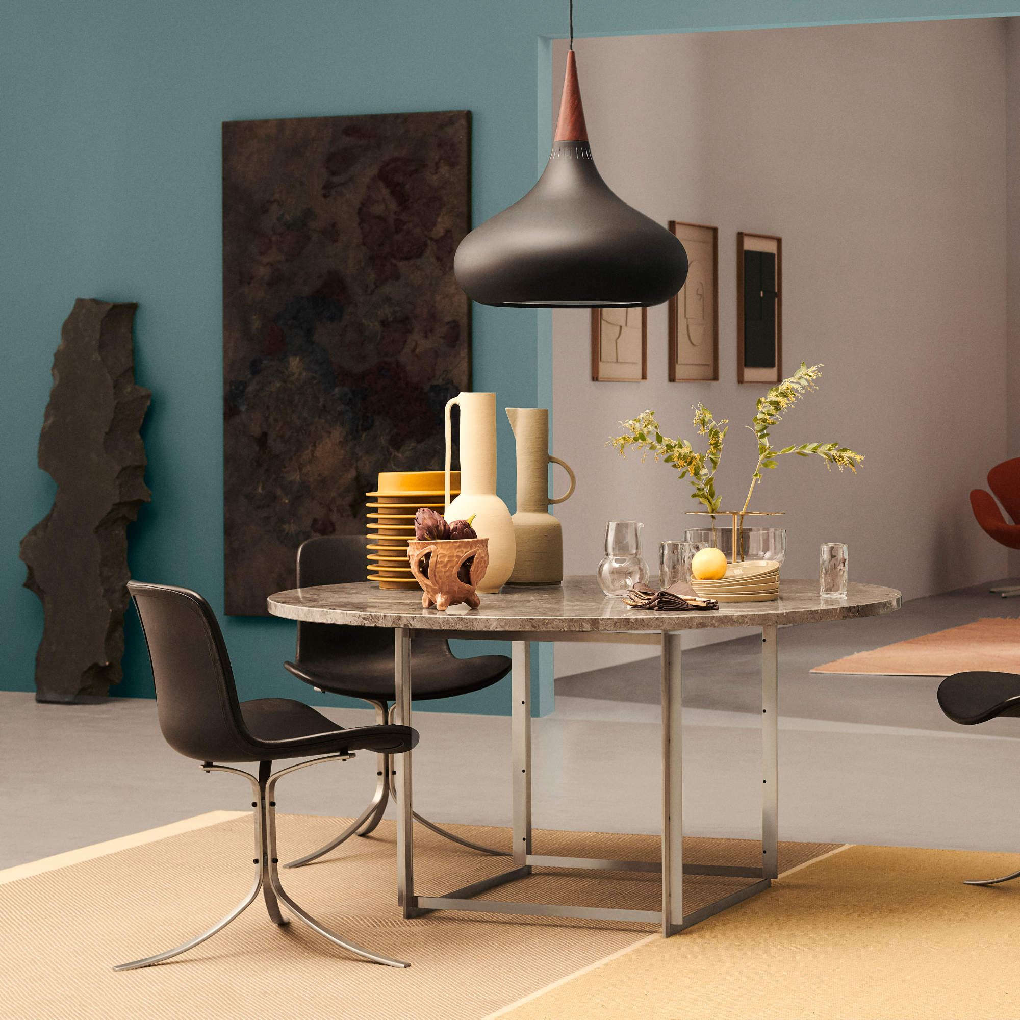 Orient P3 Pendant Lamp - Black/Rosewood-3