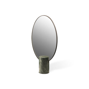 Oval Marble Mirror - Green