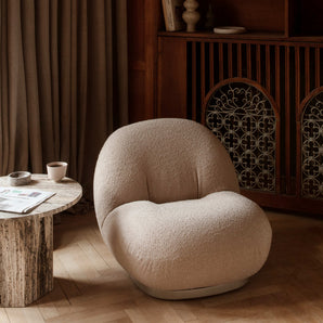 Pacha 10964 Fixed Lounge Chair - Pearl Gold / Fabric D (Karakorum 001 by Dedar)