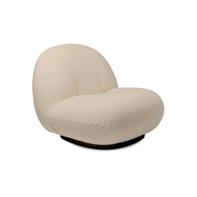 Pacha 11601 Swivel Lounge Chair - Black / Fabric B (Harp 24 Ivory)