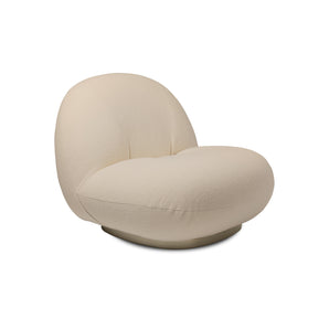 Pacha 11601 Swivel Lounge Chair - Pearl Gold / Fabric B (Harp 24 Ivory by Gubi)