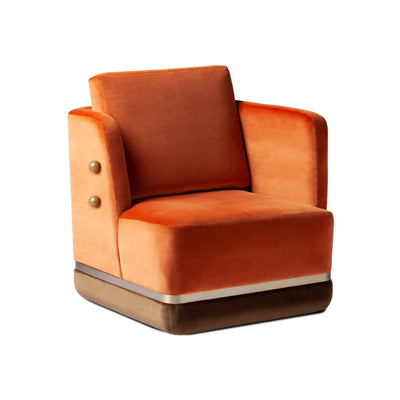 Panorama Swivel Armchair - Velvet 2 (Velvet Fire)