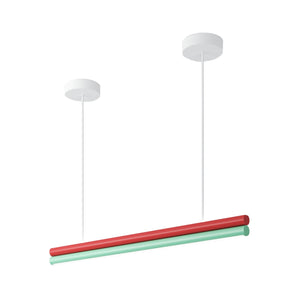 Parallel Tubes P02 Pendant Lamp - White/Red/Light Green