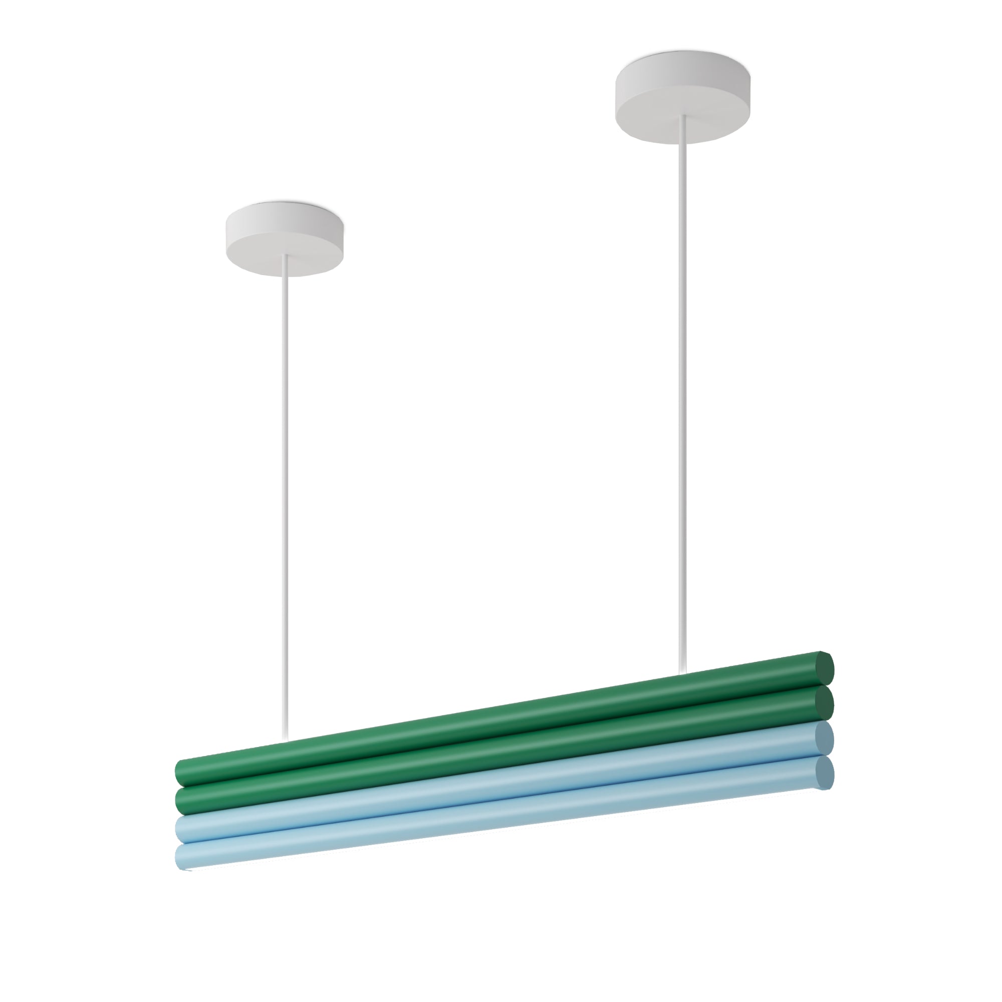 Areti - Parallel Tubes P03 Pendant Lamp - White/Intense Green/Light ...