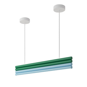 Parallel Tubes P03 Pendant Lamp - White/Intense Green/Light Blue